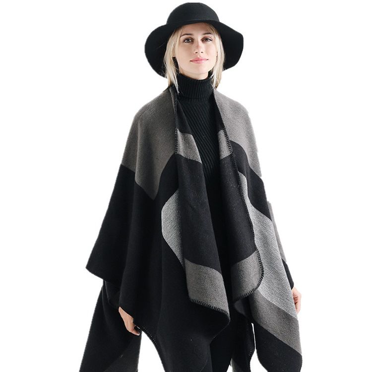 Lenço Feminino De Cor De Outono Em Bloco Xale