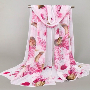 Lenço Feminino Estampado De Chiffon De Alta Qualidade