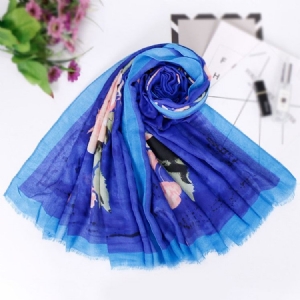 Lenço Floral Da Moda Feminina De Algodão