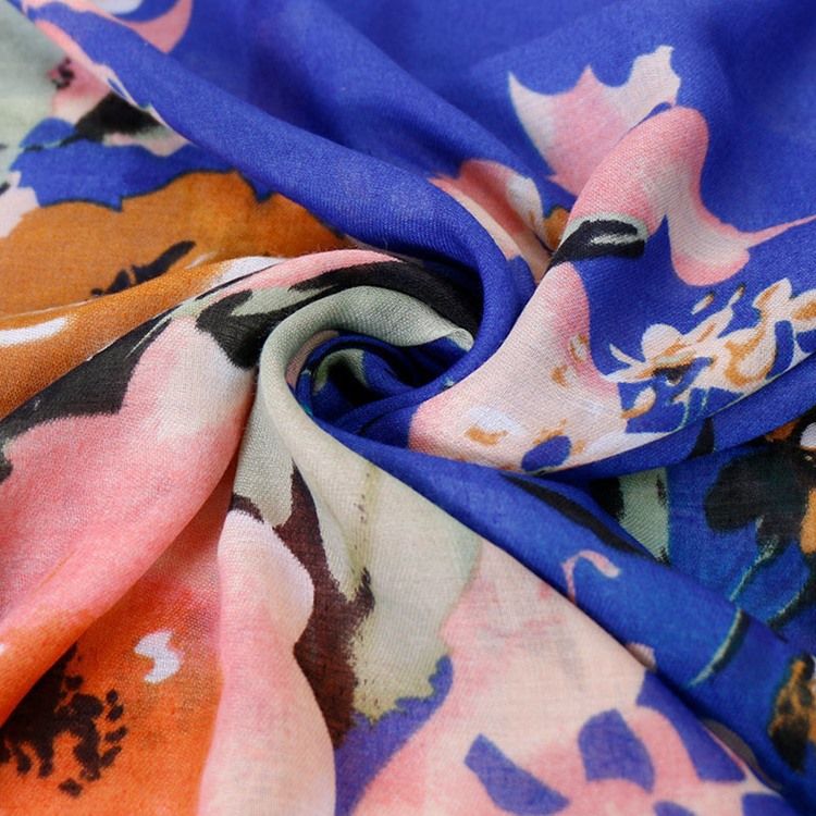 Lenço Floral Da Moda Feminina De Algodão