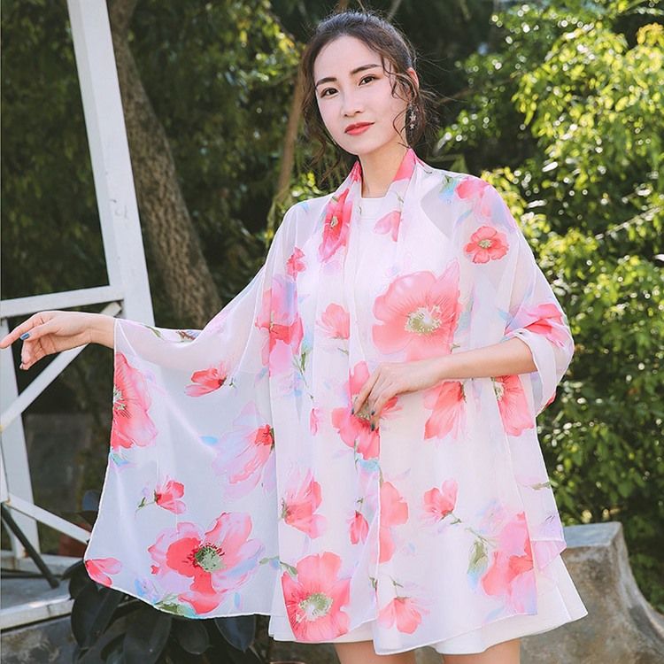 Lenço Floral Feminino De Chiffon Novo Estilo