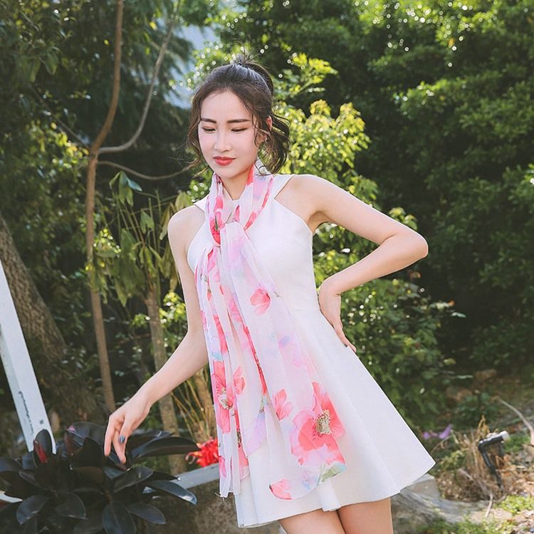 Lenço Floral Feminino De Chiffon Novo Estilo
