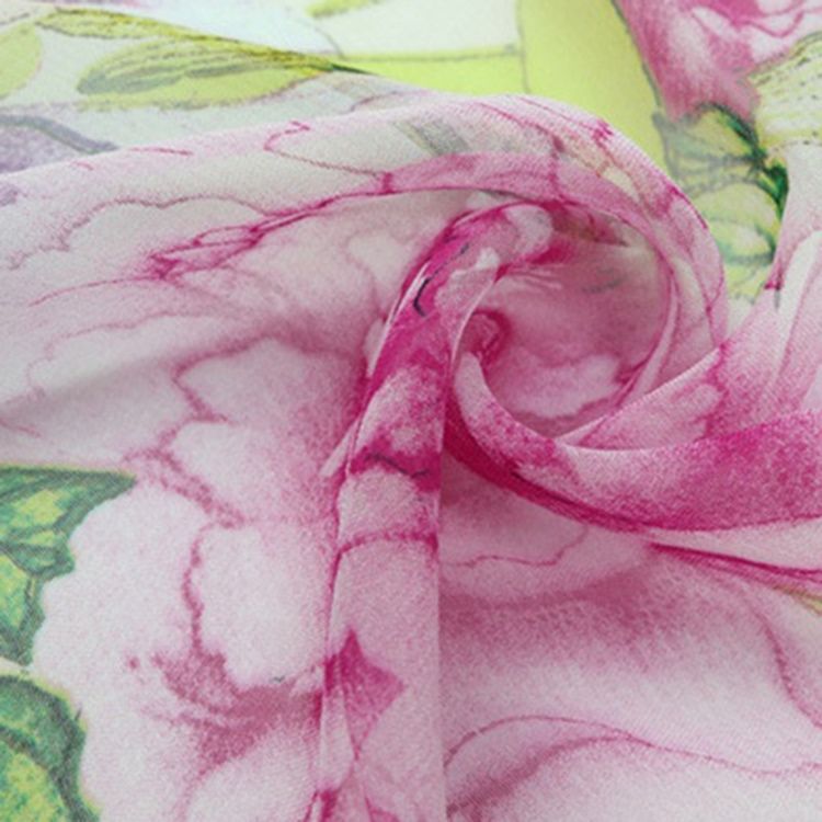 Lenço Floral Simples E Elegante De Chiffon Para Mulheres
