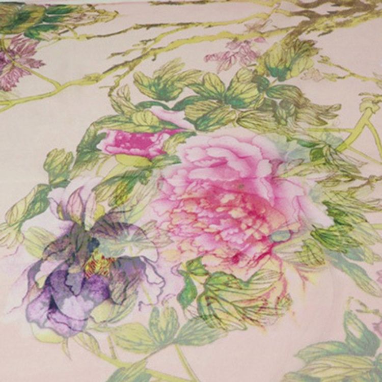 Lenço Floral Simples E Elegante De Chiffon Para Mulheres