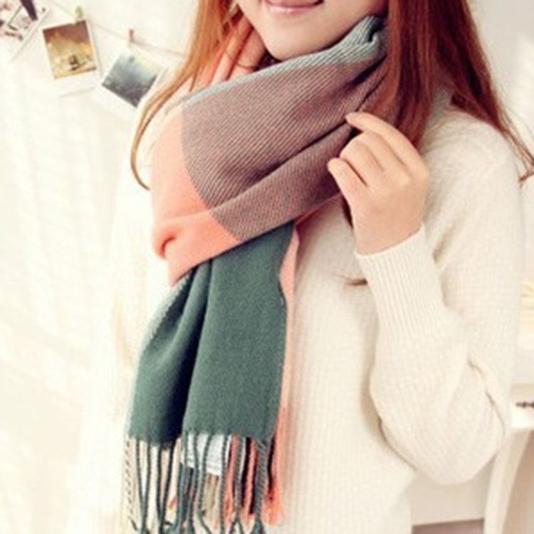 Lenço De Malha Feminino De Inverno