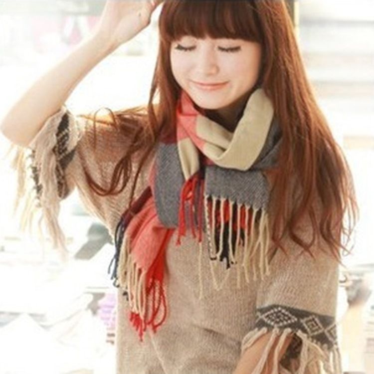Lenço De Malha Feminino De Inverno