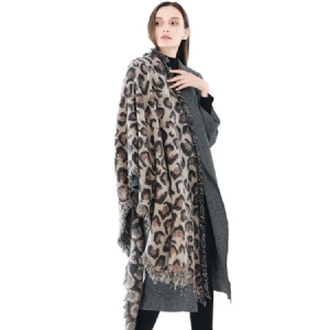 Lenços Femininos Com Estampa De Caxemira E Leopardo