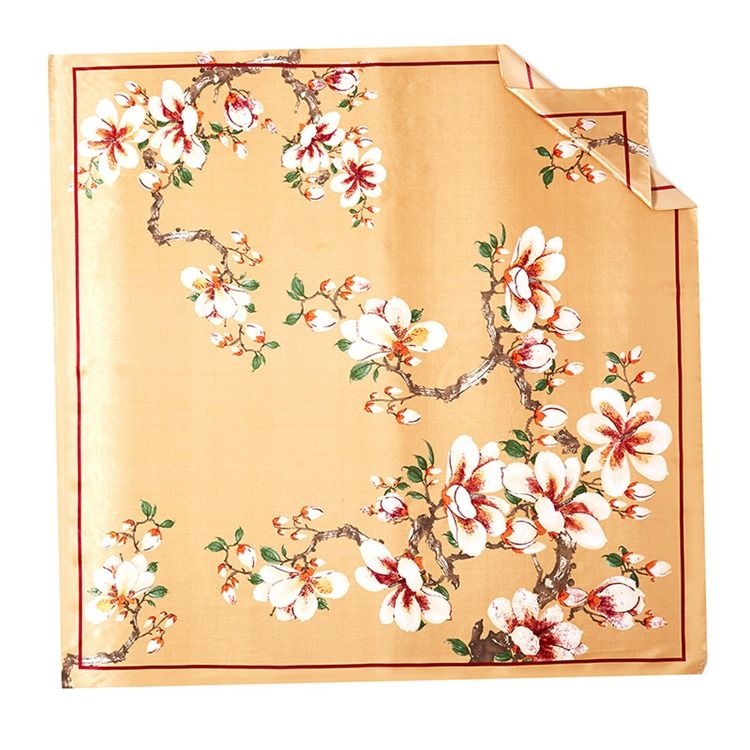Lenços Florais Com Estampa Charmeuse Feminina