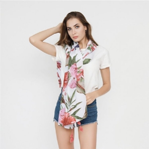 Lenços Florais Femininos Com Borla Casual