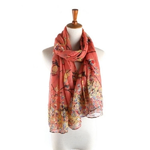 Lenços Florais Femininos Com Estampa Vintage De Voile