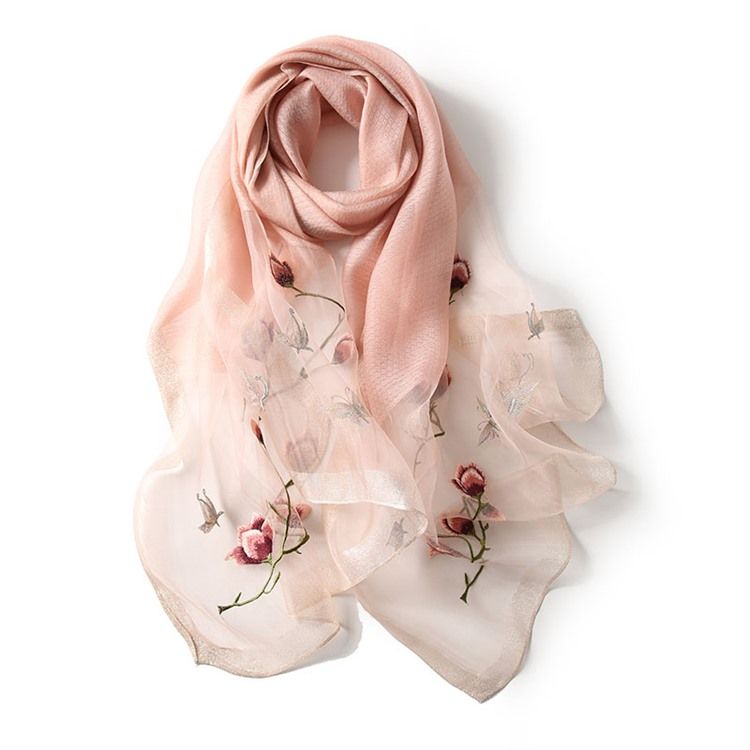 Lenços Florais Femininos De Seda Feminina