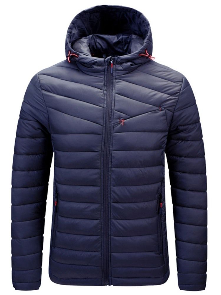 Bloco De Cores Masculino Padrão Com Capuz Casual Com Zíper Jaqueta Mne