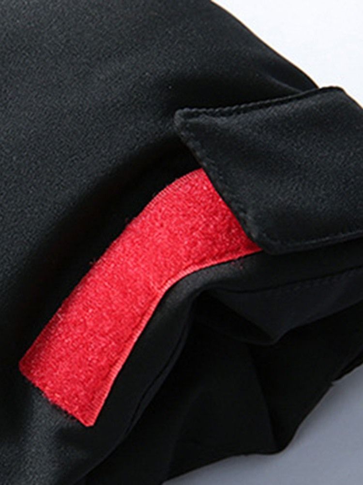 Blusão De Cor Block Com Capuz E Zíper Padrão Jaqueta Masculina