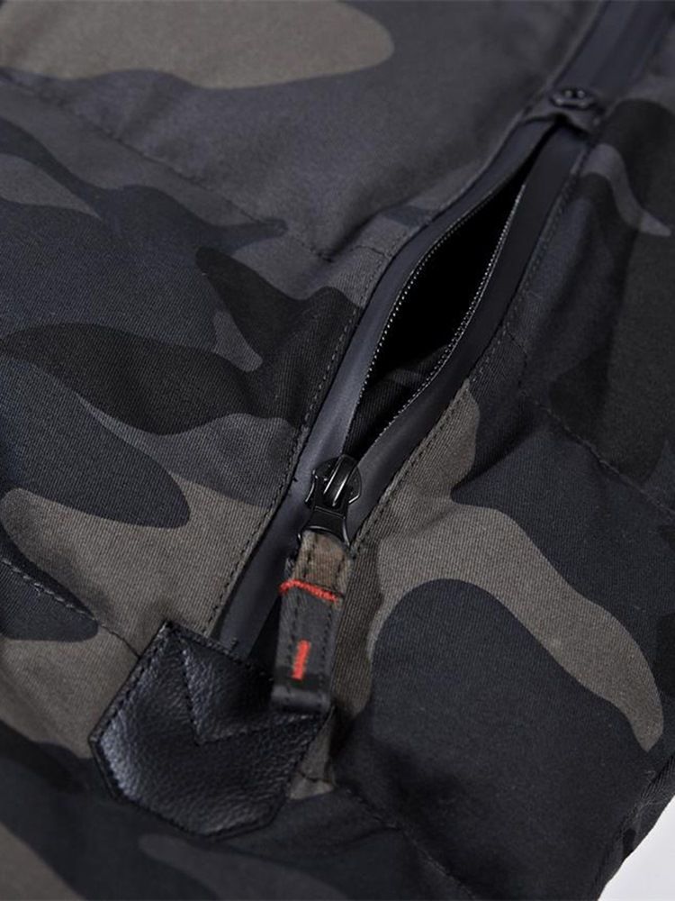 Camuflagem Zíper Algodão Casaco Casual Slim Masculino