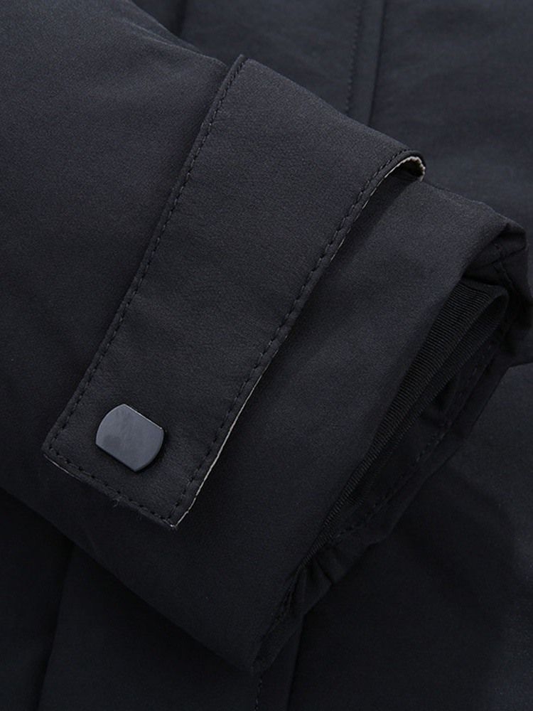 Casaco Acolchoado Casual Masculino Com Capuz Comprimento Médio