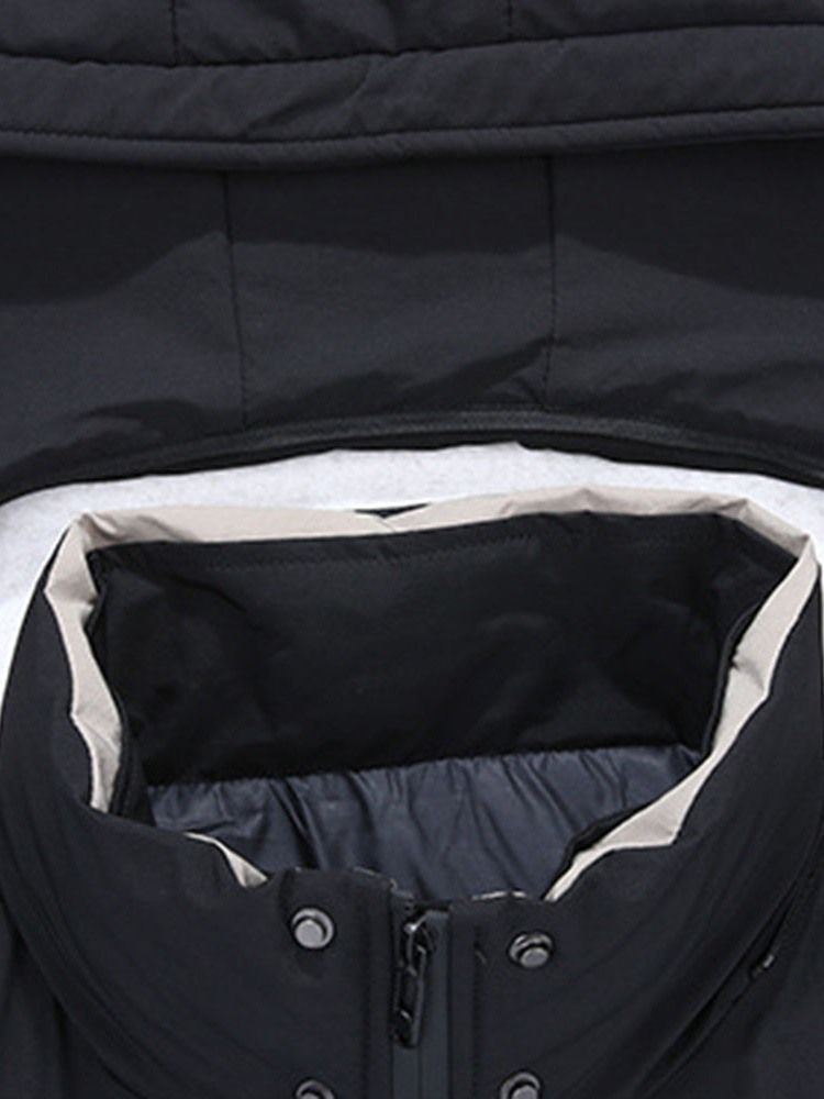 Casaco Acolchoado Casual Masculino Com Capuz Comprimento Médio