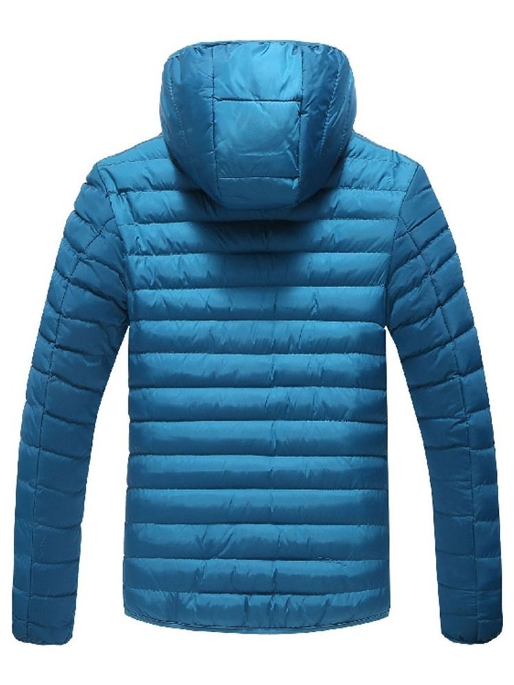 Casaco Acolchoado Casual Masculino Com Capuz E Zíper