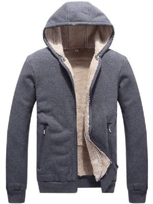 Casaco Acolchoado Casual Masculino Com Capuz Padrão Com Zíper