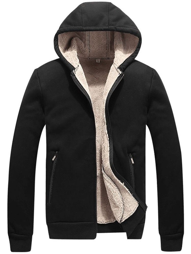 Casaco Acolchoado Casual Masculino Com Capuz Padrão Com Zíper