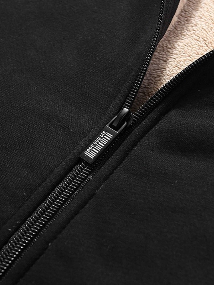 Casaco Acolchoado Casual Masculino Com Capuz Padrão Com Zíper