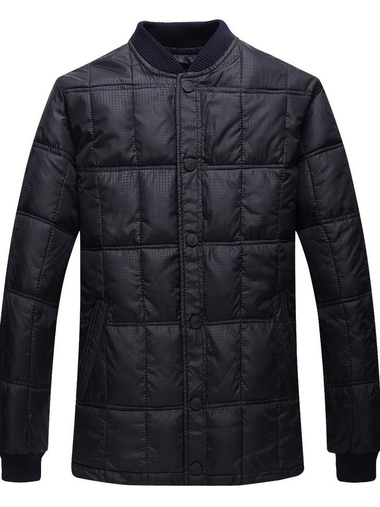 Casaco Acolchoado Masculino Xadrez Casual Com Botão De Peito Único