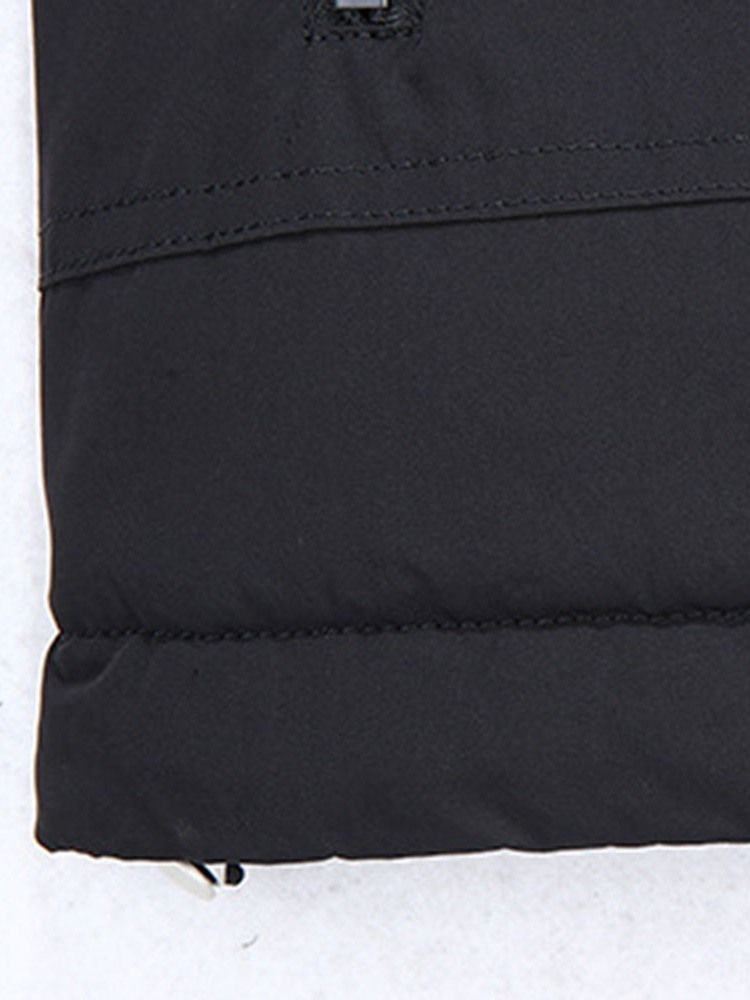 Casaco Acolchoado Padrão Casual Com Capuz Cor Block Masculino