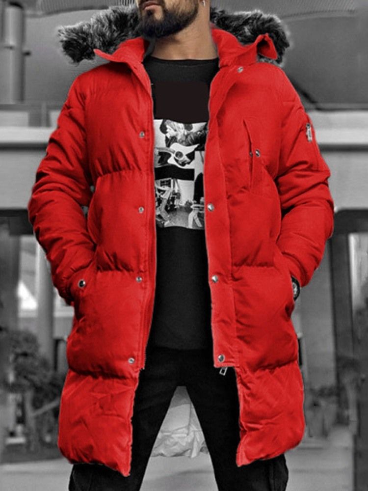 Casaco Fino Casual Masculino Com Capuz Comprimento Médio Zíper Liso
