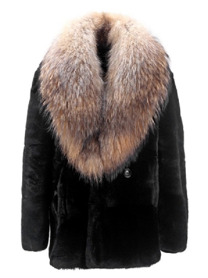 Casaco De Inverno Masculino Liso De Pele Falsa