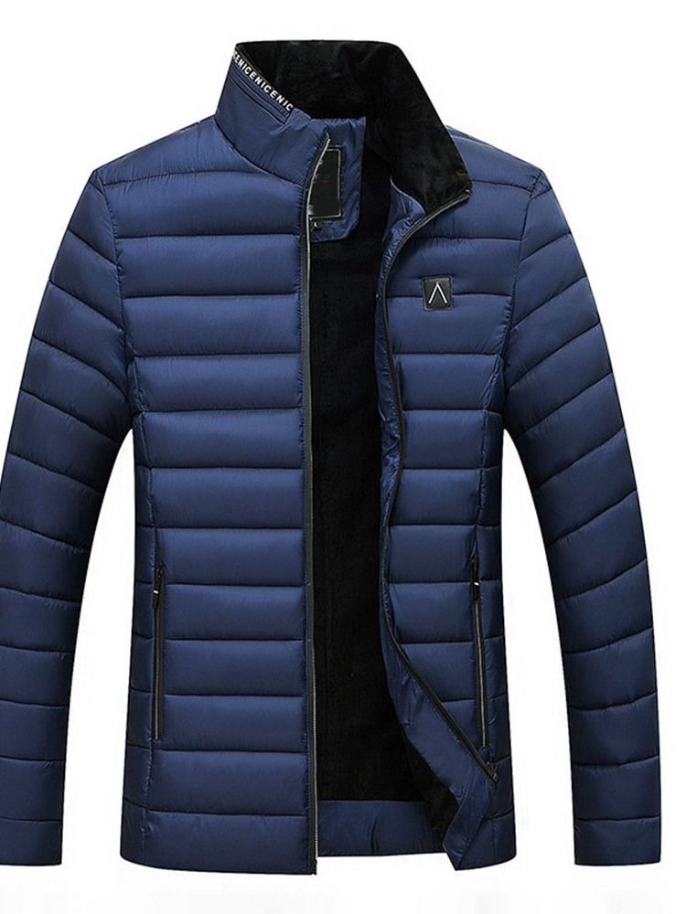Casaco Masculino Colarinho Casaco Coreano Com Zíper Padrão