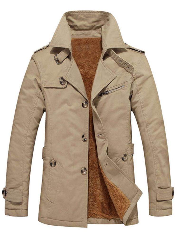 Casaco Masculino De Inverno Patchwork Fino Espesso Com Peito Único