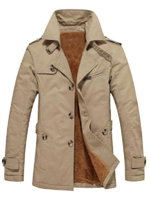 Casaco Masculino De Inverno Patchwork Fino Espesso Com Peito Único