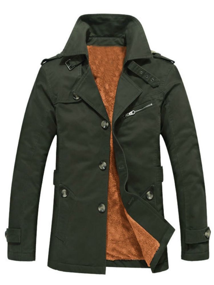 Casaco Masculino De Inverno Patchwork Fino Espesso Com Peito Único