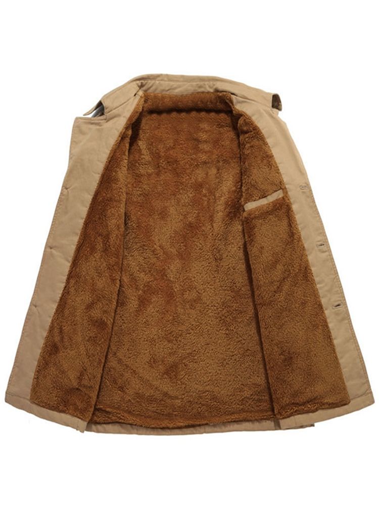 Casaco Masculino De Inverno Patchwork Fino Espesso Com Peito Único