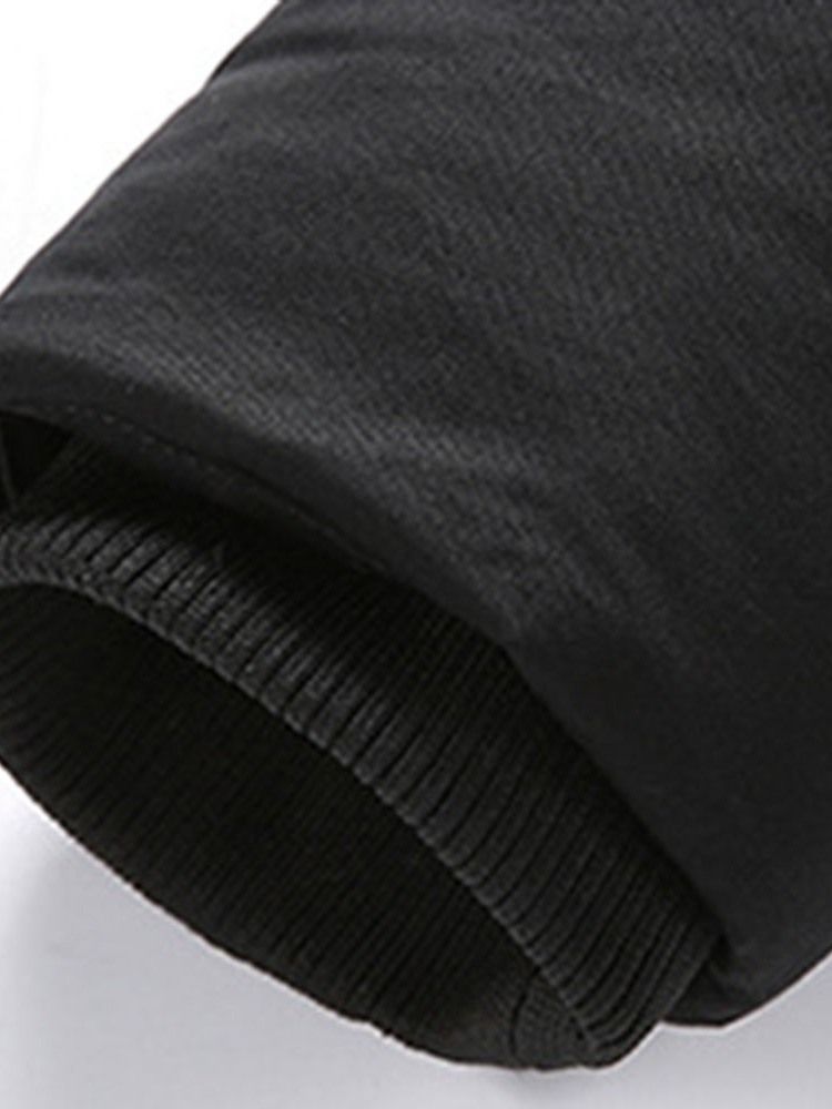 Colarinho De Comprimento Médio Patchwork Zíper Casaco Masculino Europeu