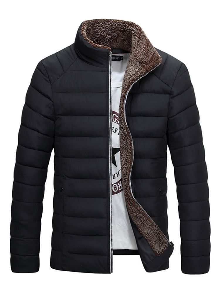 Colarinho Liso Engrossar Casaco De Inverno Masculino Da Vogue Quente