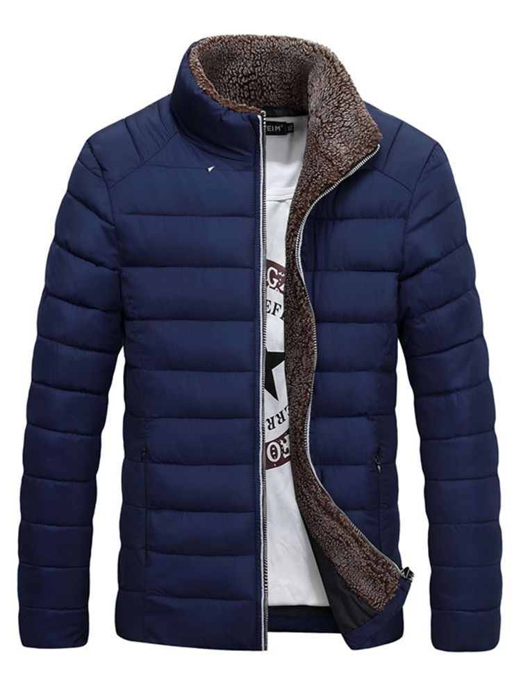 Colarinho Liso Engrossar Casaco De Inverno Masculino Da Vogue Quente