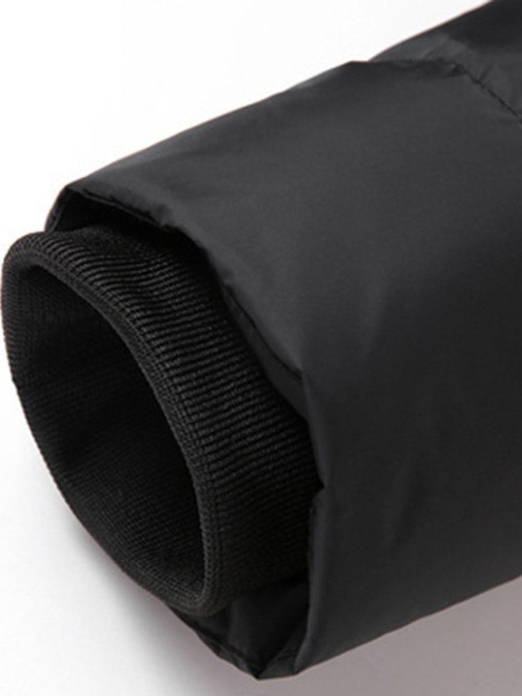 Colarinho Masculino De Cor Bloco Com Zíper Padrão Jaqueta Casual Para Baixo