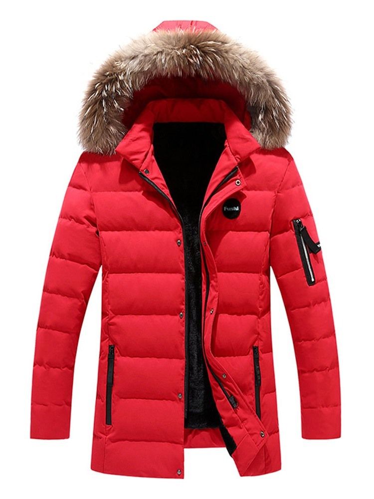 Color Block Com Zíper De Comprimento Médio Jaqueta Casual Masculina