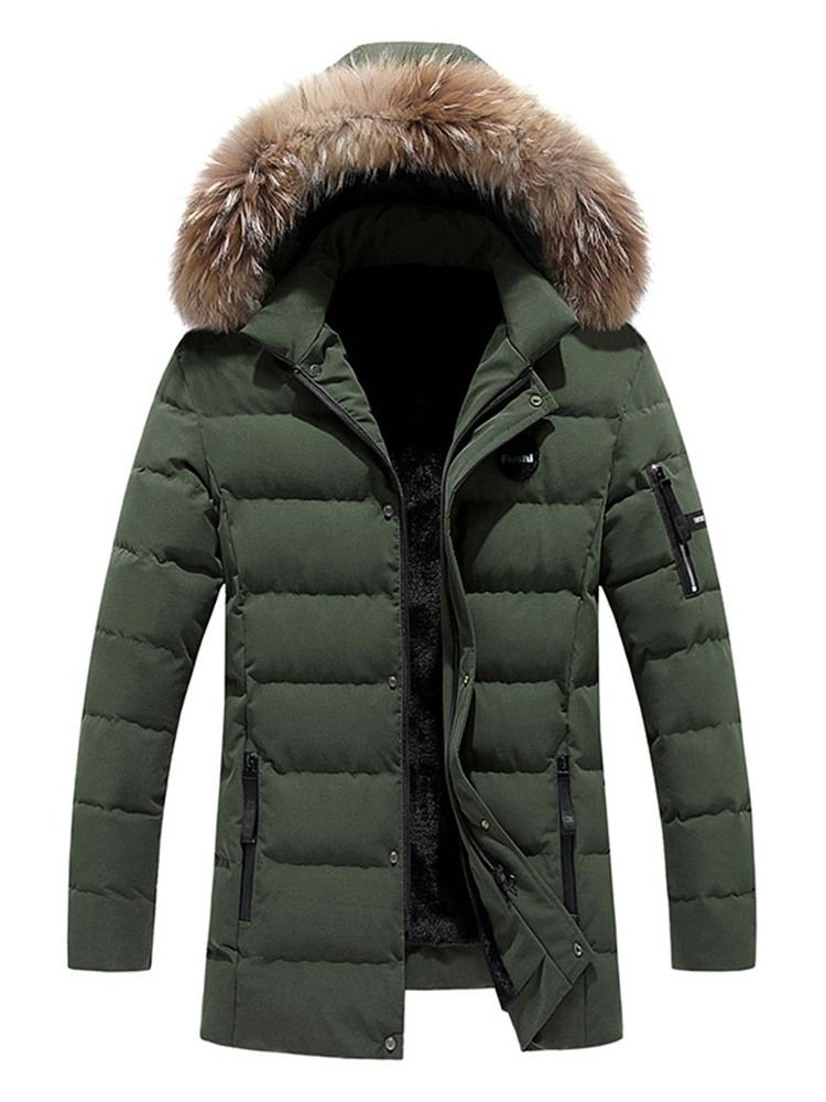 Color Block Com Zíper De Comprimento Médio Jaqueta Casual Masculina