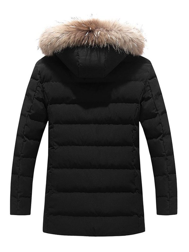 Color Block Com Zíper De Comprimento Médio Jaqueta Casual Masculina