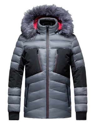 Color Block Patchwork Padrão Casaco Com Zíper Casual Masculino