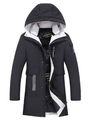 Hooded Color Block Casual Masculino Jaqueta Slim Down