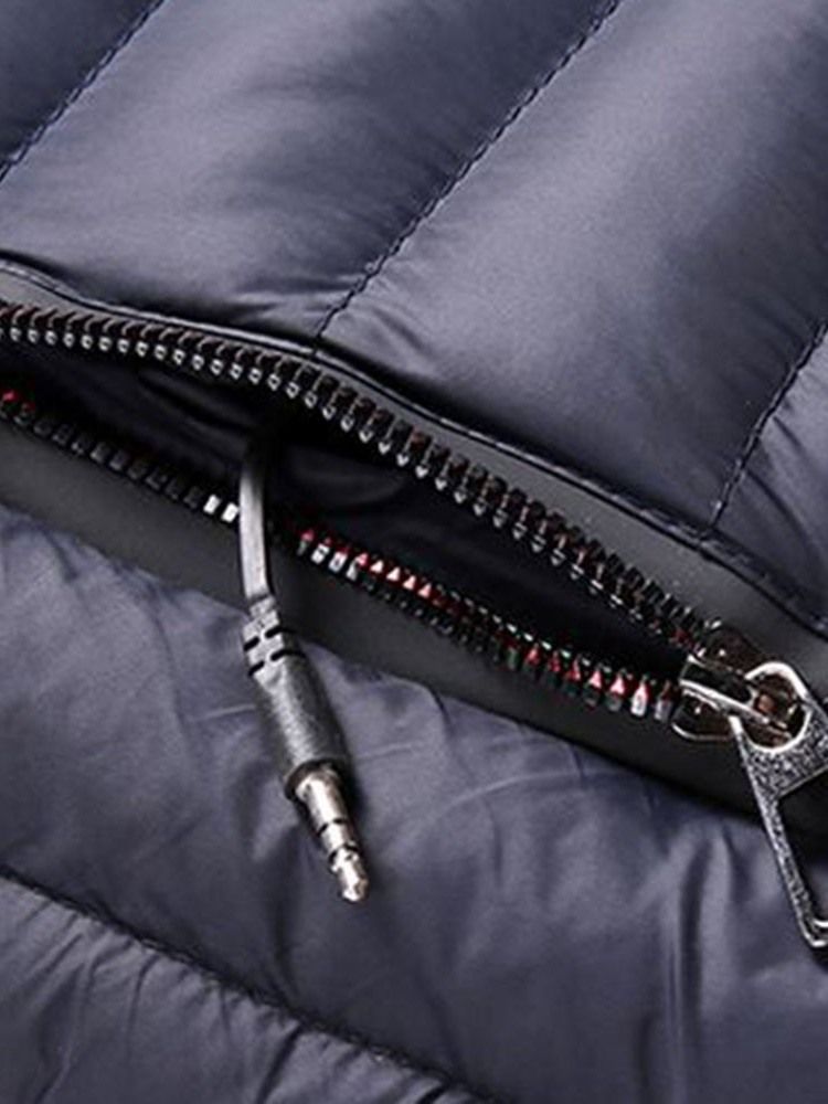 Jaqueta Casual Masculina Com Capuz E Zíper Padrão
