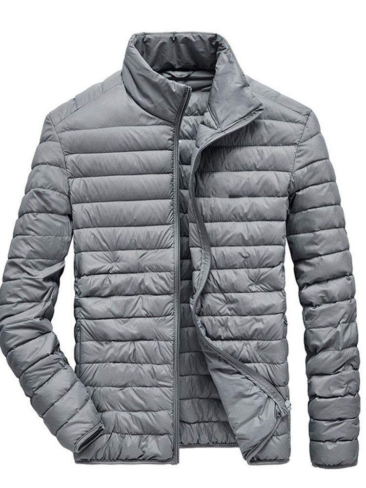 Jaqueta Casual Masculina Com Colarinho Liso Padrão