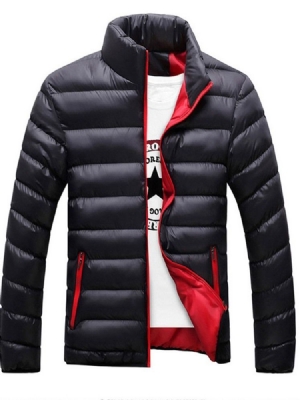 Jaqueta Casual Masculina Com Gola E Zíper Padrão
