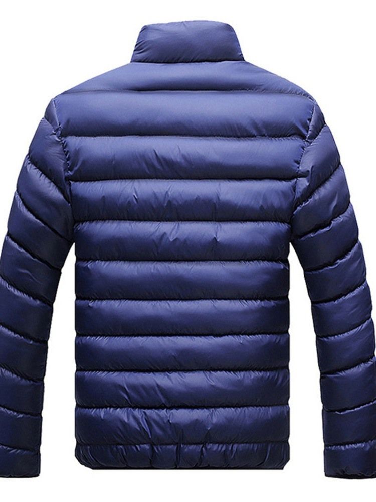 Jaqueta Casual Masculina Com Gola E Zíper Padrão