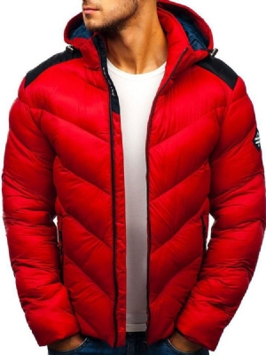 Jaqueta Casual Masculina Com Zíper Em Bloco De Cor Padrão