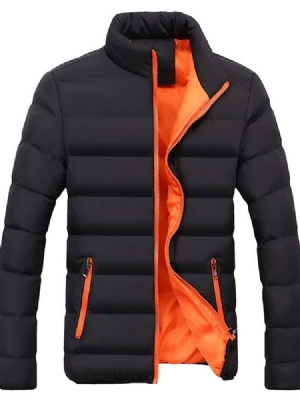 Jaqueta Casual Masculina Justa Com Zíper Padrão