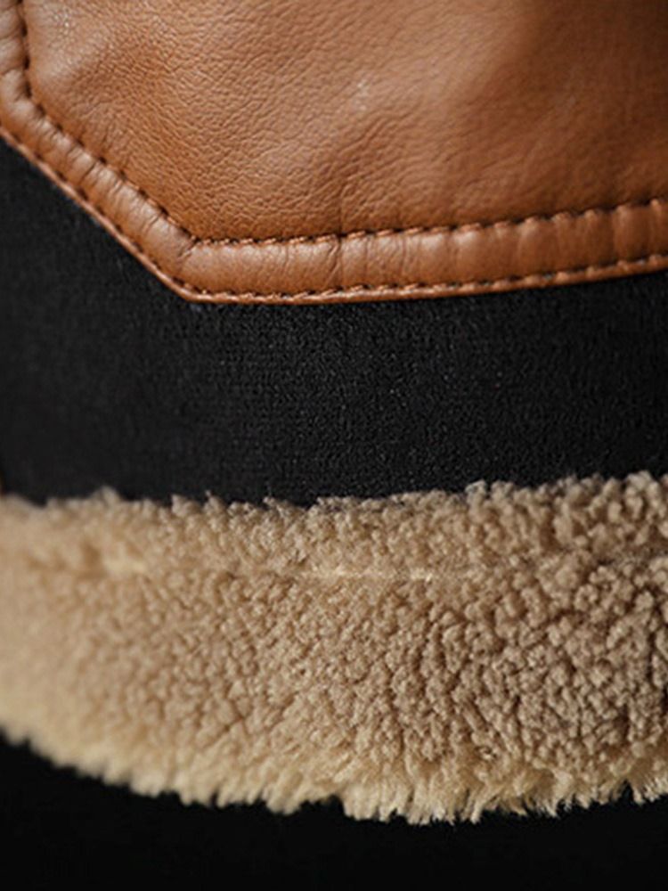 Jaqueta De Lapela Grossa Patchwork Solta Moda Masculina