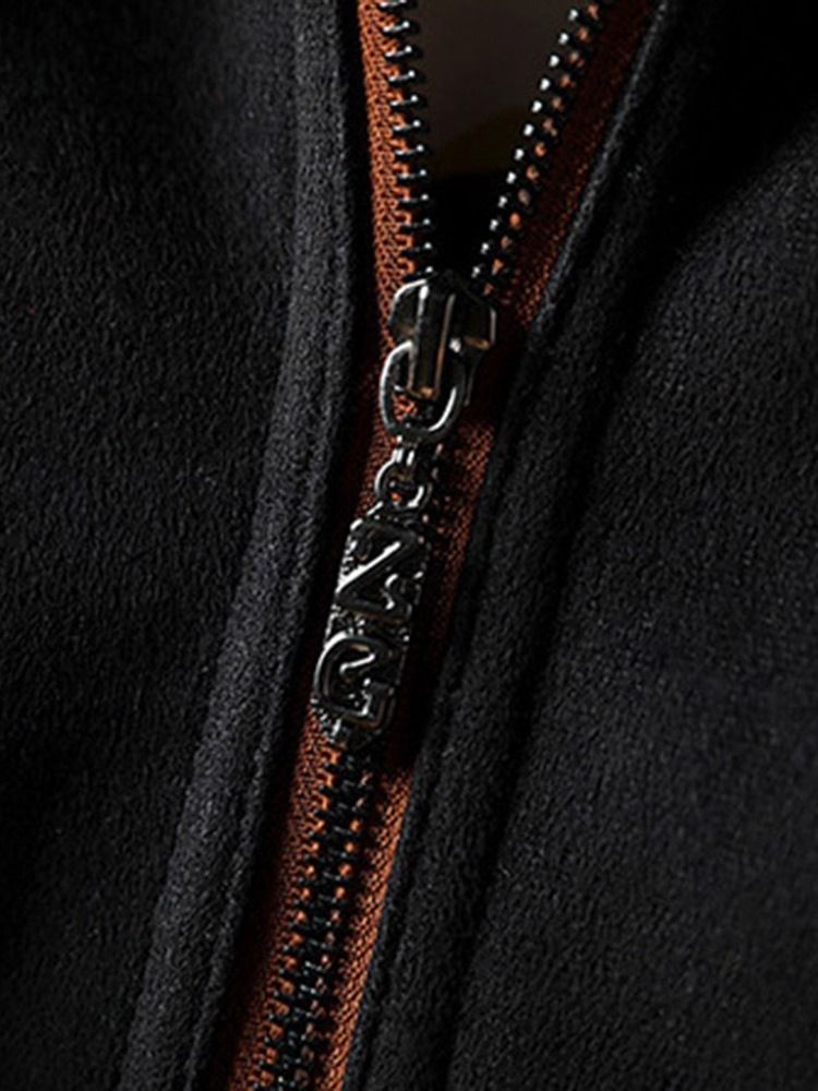 Jaqueta De Lapela Grossa Patchwork Solta Moda Masculina